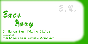 bacs mory business card